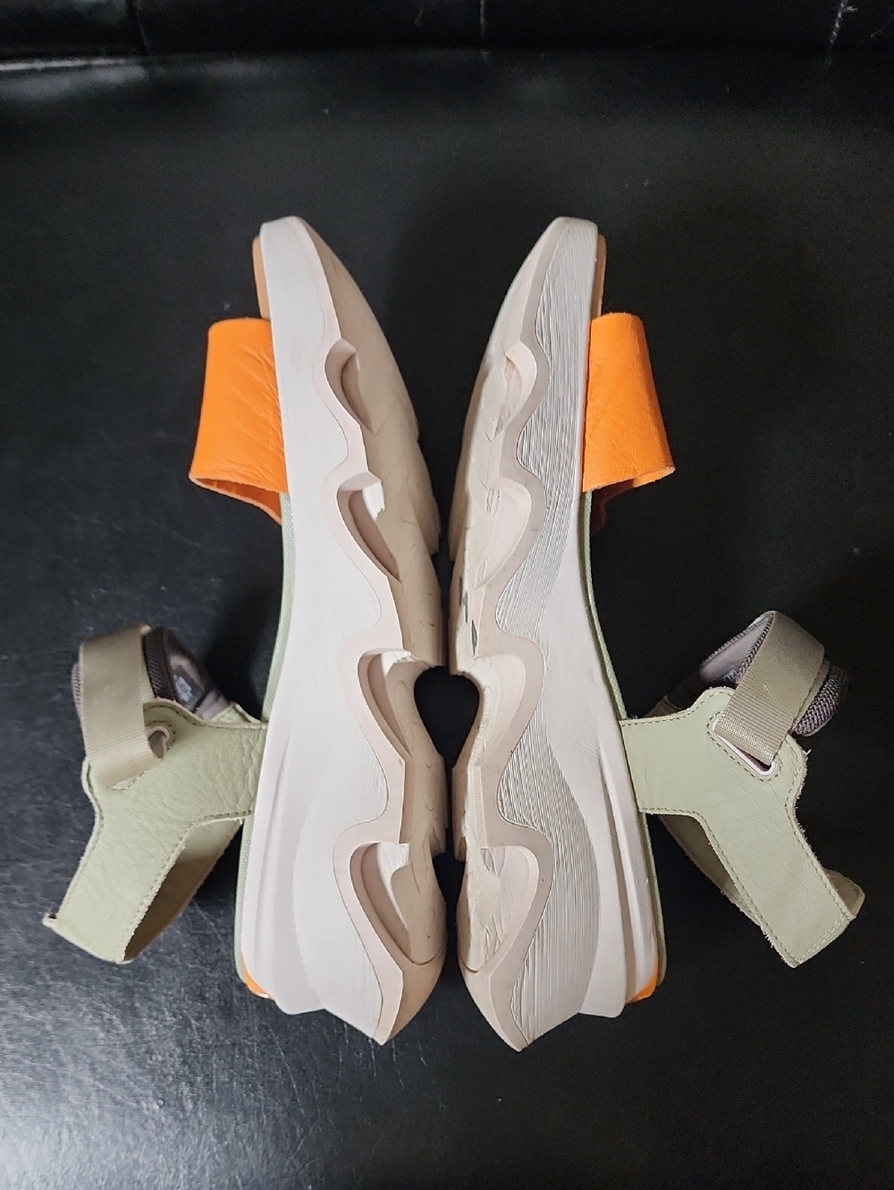 SOREL Kinetic Impact Y-Strap High Sandal Safari Sea Salt Koi Orange Platform 10 - Picture 12 of 13